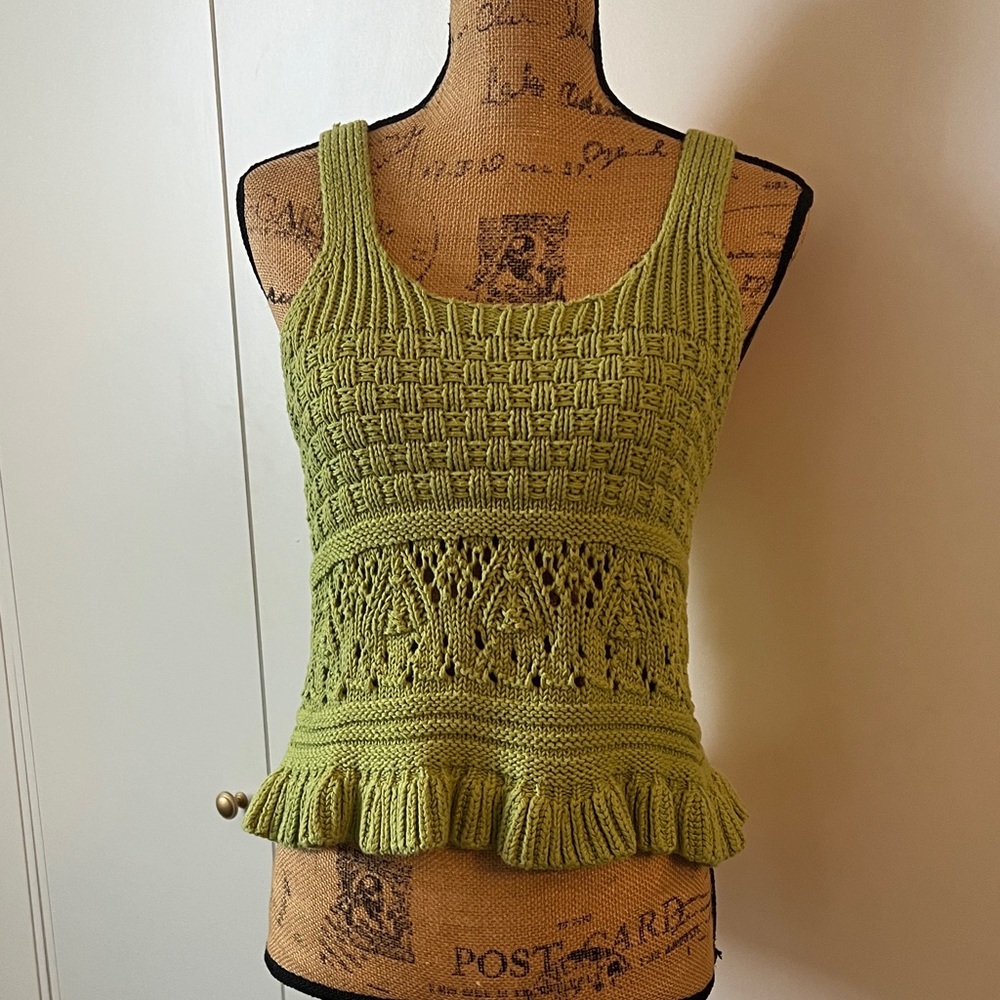 Elegant Olive Knit Tank Top